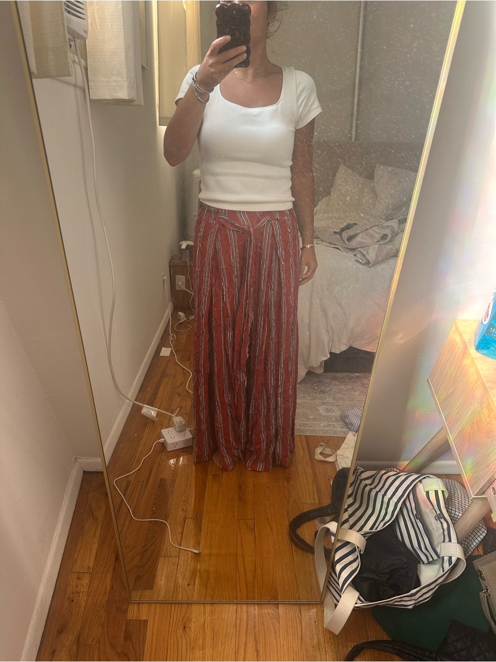 Flowy Red Striped pants